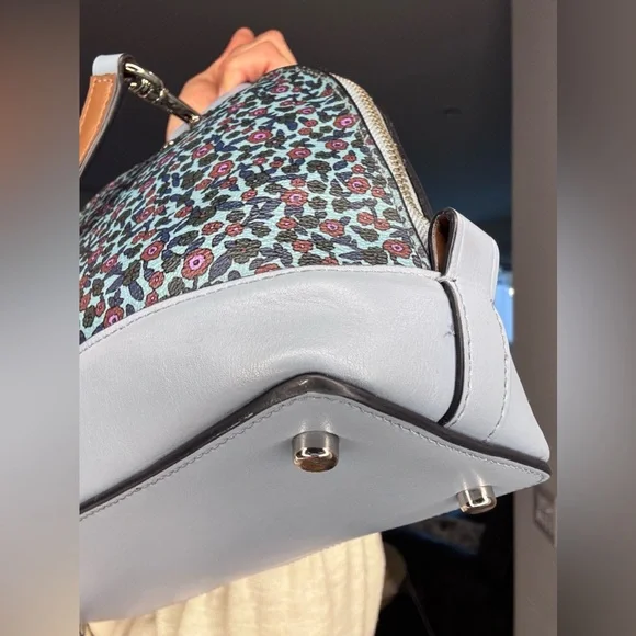 Coach Mini Sierra Dome Satchel Blue Floral - Picture 17 of 17